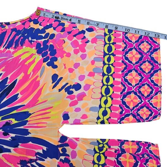 Lilly Pulitzer Caftan Dress Womens XXS XS Julie Silk Summer Sunset Multicolor - Picture 12 of 12